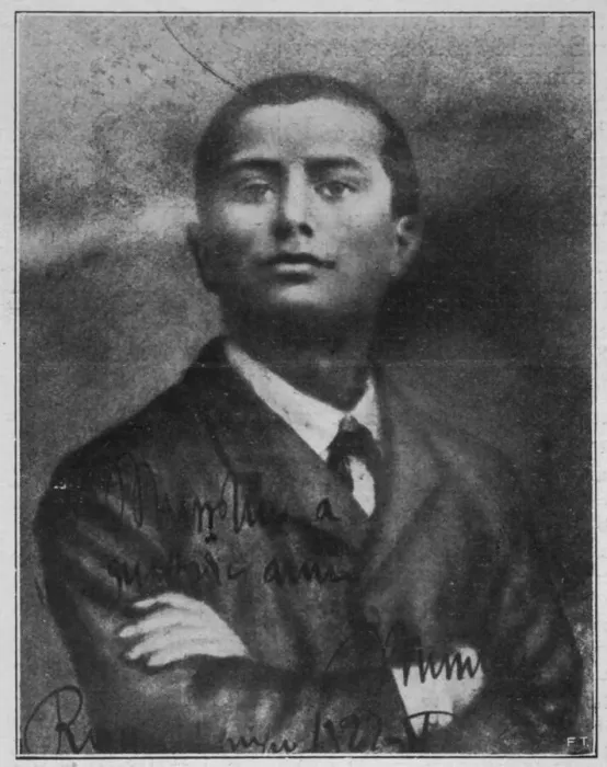 Framed Print : MUSSOLINI AT 14: Vintage Print of Young Benito Mussolini Framed Print : MUSSOLINI AT 14: Vintage Print of Young Benito Mussolini