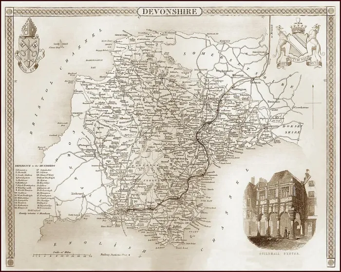 Framed Print : 1840s Victorian Map of Devon Print (New Images July 2023) Framed Print : 1840s Victorian Map of Devon Print (New Images July 2023)