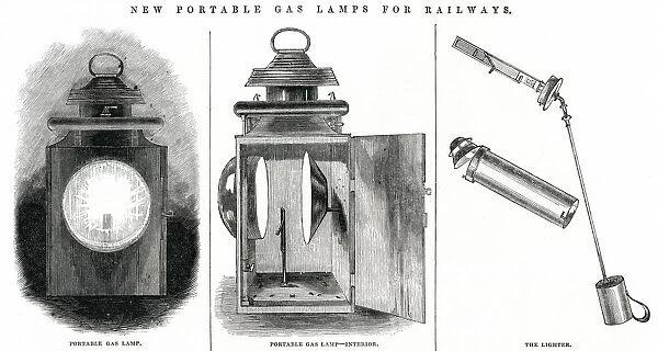 New portable gas lamps for railways 1845