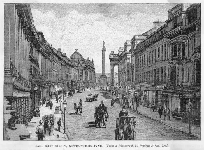 Framed Print : Newcastle upon Tyne Grey Street Print circa 1890 Framed Print : Newcastle upon Tyne Grey Street Print circa 1890