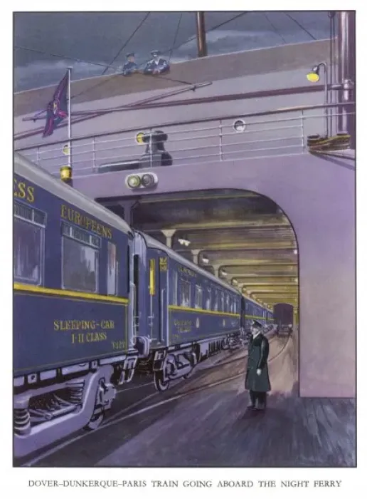 Framed Print : Night Ferry Train Print - Dover to Dunkerque Framed Print : Night Ferry Train Print - Dover to Dunkerque