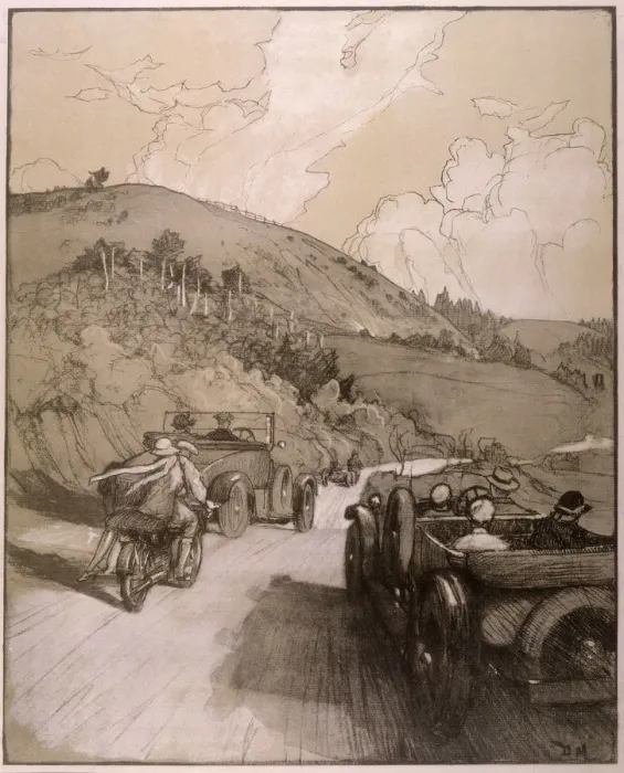 Framed Print : North Downs Overtaking Print, 1926 Framed Print : North Downs Overtaking Print, 1926