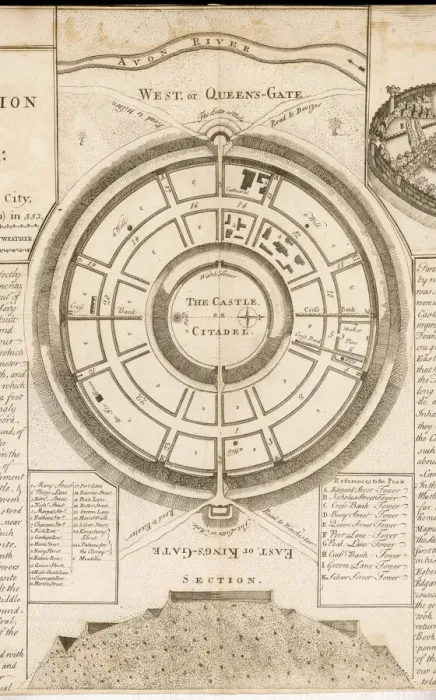 Framed Print : Old Sarum Castle Print: East and West Gates Plan Framed Print : Old Sarum Castle Print: East and West Gates Plan