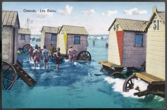 Framed Print : Ostend Bathing Machines Print Framed Print : Ostend Bathing Machines Print
