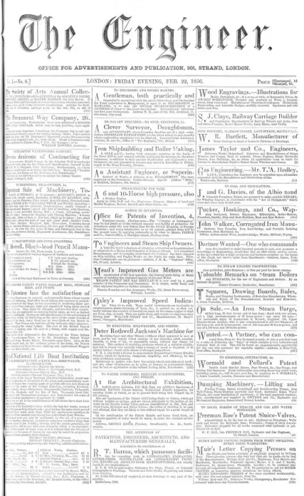 Framed Print : 1856 The Engineer Front Page Print Framed Print : 1856 The Engineer Front Page Print