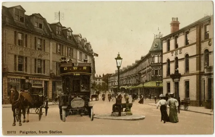 Framed Print : Paignton, Devon - View from the Station Print circa 1907 Framed Print : Paignton, Devon - View from the Station Print circa 1907