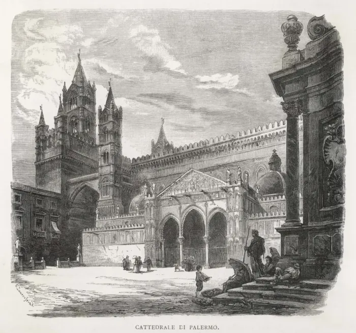 Framed Print : Palermo Cathedral Print 1875 Framed Print : Palermo Cathedral Print 1875