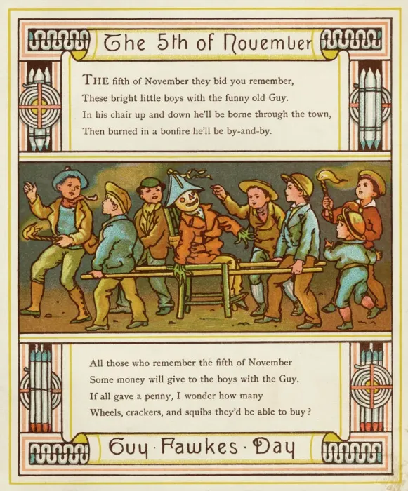 Framed Print : Print of Boys Parading a Guy