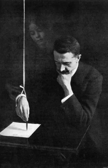 Framed Print : 1910 Print of William S. Marriott Simulating Automatic Writing Framed Print : 1910 Print of William S. Marriott Simulating Automatic Writing