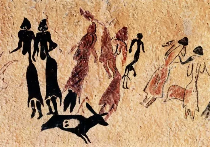 Framed Print : Phallic Dance Print, Mesolithic Cave Art, El Cogul, Spain Framed Print : Phallic Dance Print, Mesolithic Cave Art, El Cogul, Spain