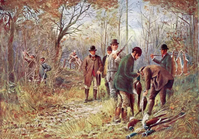 Framed Print : Pheasant Shoot Print, 1912 Framed Print : Pheasant Shoot Print, 1912