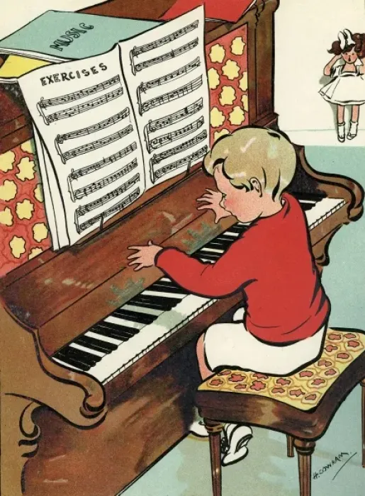 Framed Print : Piano Practice Print Framed Print : Piano Practice Print