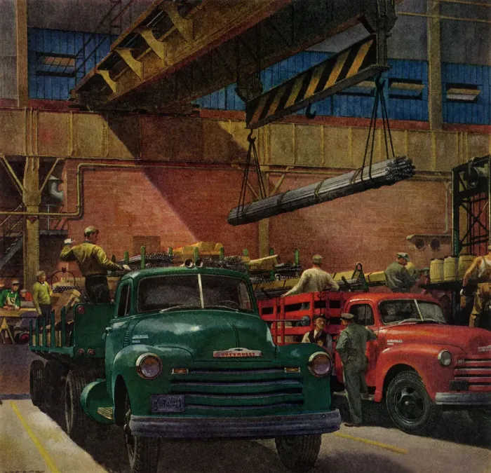 Framed Print : Loading Trucks Print Framed Print : Loading Trucks Print