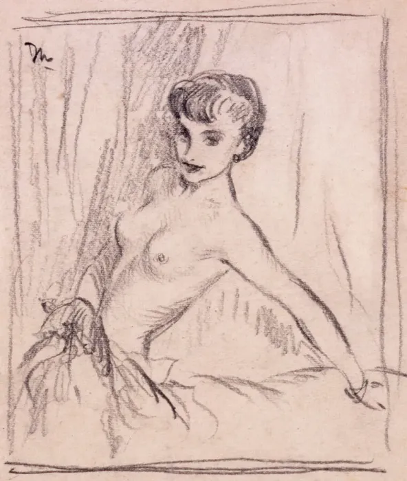 Framed Print : 1940s Pin-up Print: David Wright Preliminary Sketch Framed Print : 1940s Pin-up Print: David Wright Preliminary Sketch