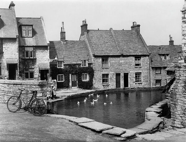 Mill Pond, Swanage. A lovely tranquil scene, with ducks on the old mill-pond