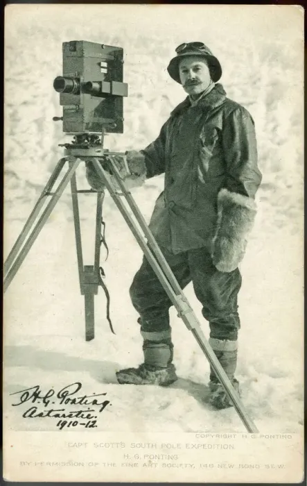Framed Print : Herbert Ponting in Antarctic Print Framed Print : Herbert Ponting in Antarctic Print