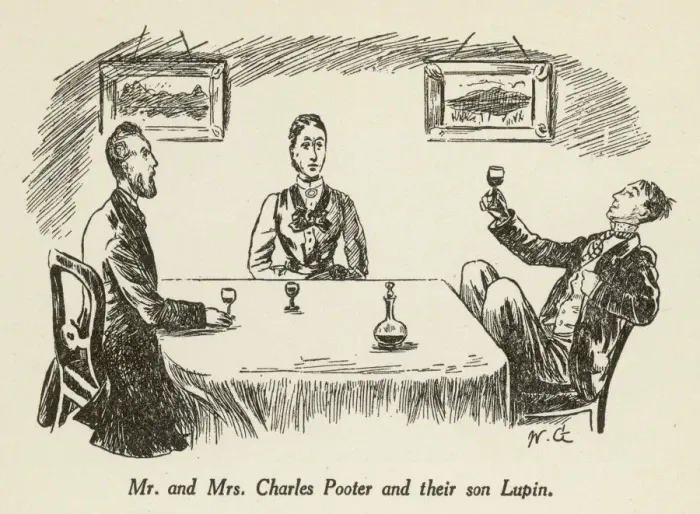 Framed Print : Print of Mr. and Mrs. Charles Pooter with their son Lupin Framed Print : Print of Mr. and Mrs. Charles Pooter with their son Lupin