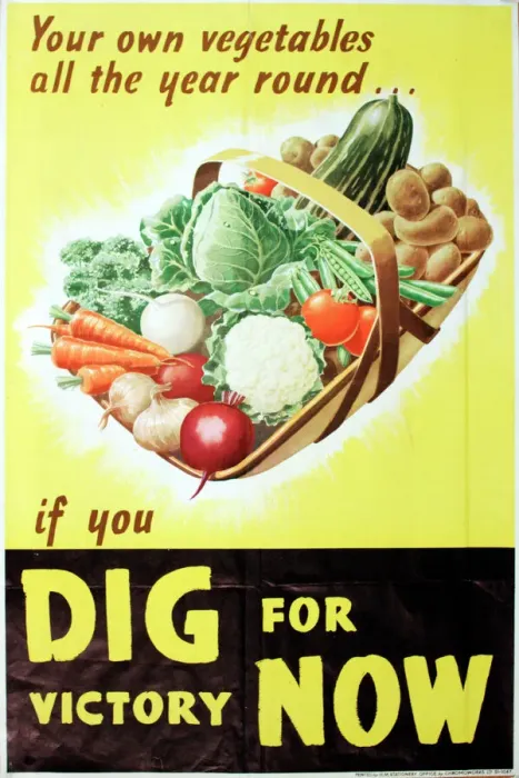Framed Print of Dig For Victory Now Print 1940s Poster. Framed