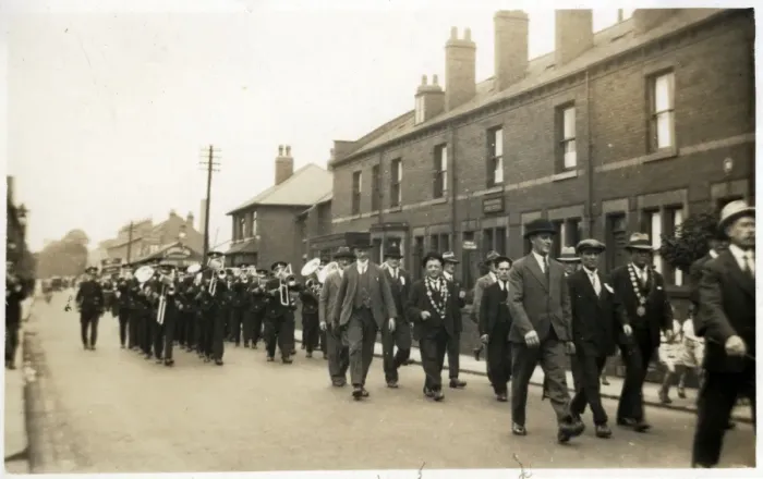 Framed Print : Procession, Addlestone, Surrey Print 1910s Framed Print : Procession, Addlestone, Surrey Print 1910s