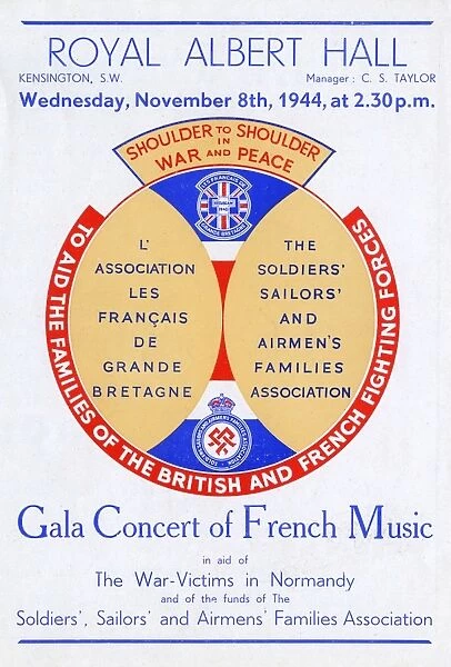 Programme cover, Gala Concert of French Music, WW2