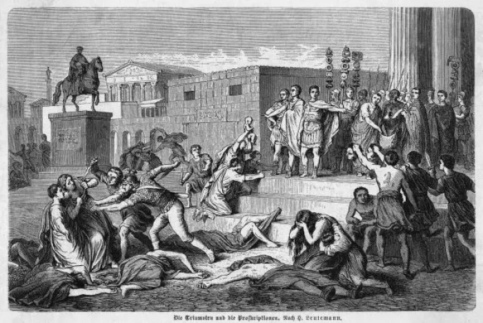 Framed Print : Print of Proscriptions: The Second Triumvirate Issues Death Warrants Framed Print : Print of Proscriptions: The Second Triumvirate Issues Death Warrants