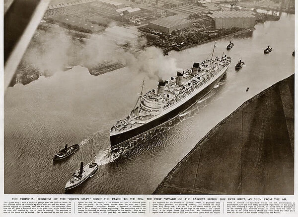 Queen Mary Ocean Liner, down the river Clyde