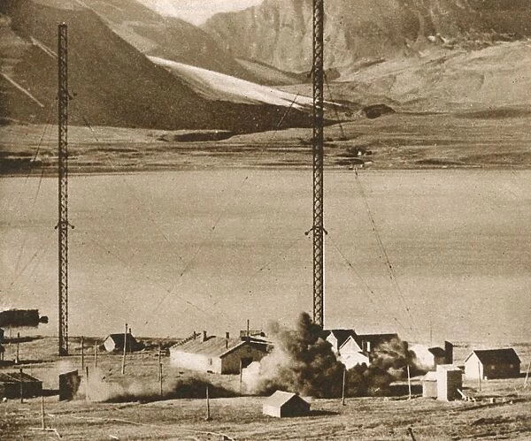 Radio station demolished at Spitzbergen, Norway