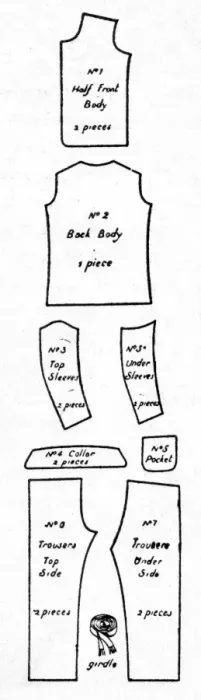 Framed Print : Ready Cut Out Pyjamas Print, 1916