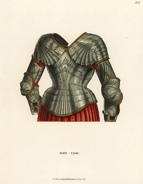 Rear view of three-piece breastplate armour, 15th century