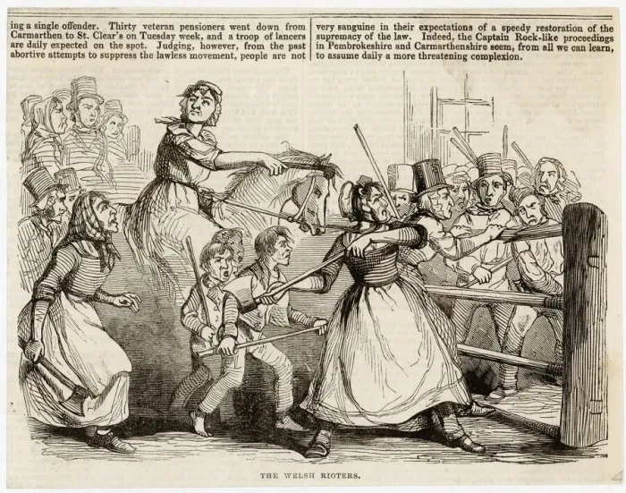 Framed Print : Print of Rebecca Riots in South Wales, 1843 Framed Print : Print of Rebecca Riots in South Wales, 1843