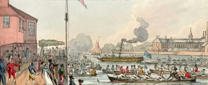 Framed Print : Regatta at Chelsea Print, circa 1815 Framed Print : Regatta at Chelsea Print, circa 1815