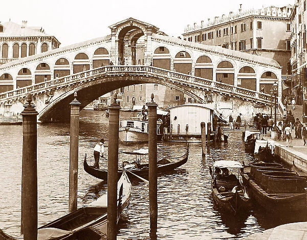 Rialto Bridge Venice Italy early 1900s