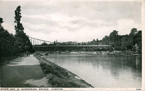 River Dee & Suspension Bridge, Chester, Cheshire