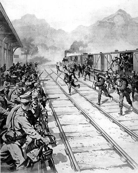 Romanian Troops attacking Ghemesh Station, Austro-Hungaria