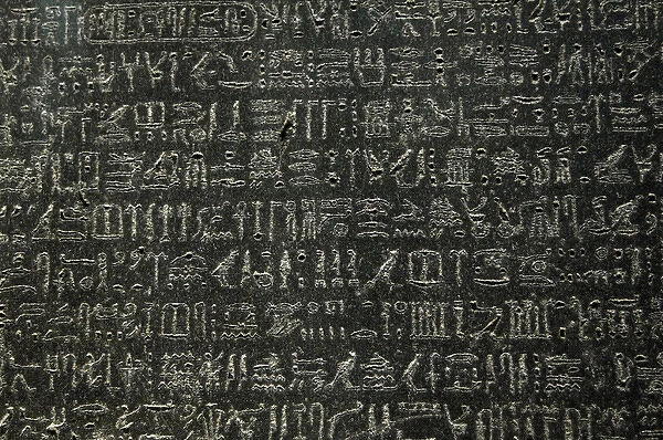 The Rosetta Stone. Hieroglyphical scripture