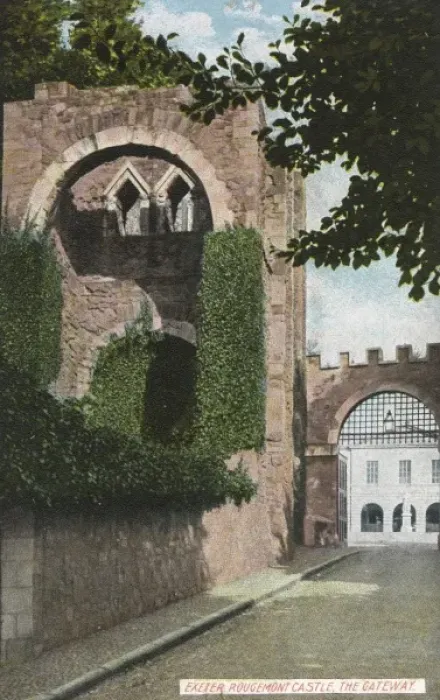 Framed Print : Rougemont Castle Print - The Gateway / Gatehouse, circa 1910s Framed Print : Rougemont Castle Print - The Gateway / Gatehouse, circa 1910s