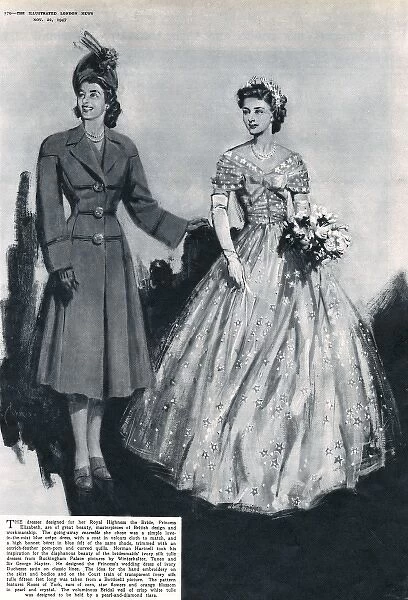 Royal Wedding 1947. Bridesmaid and Going-Away outfit