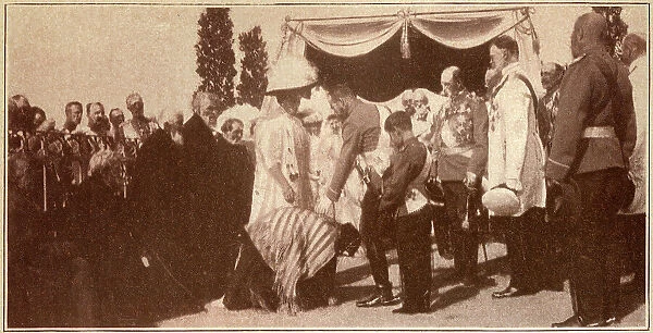 Russia - Tsar Nicholas II meeting veterans at Borodino