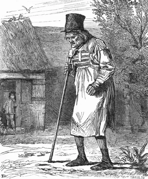 Framed Print : Rustic Type in Smock Print, circa 1860 Framed Print : Rustic Type in Smock Print, circa 1860