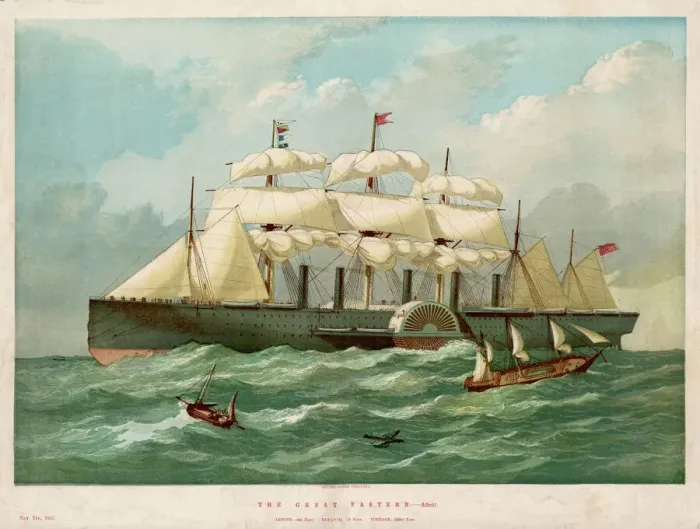 Framed Print : Great Eastern Steamship Print 1857 Framed Print : Great Eastern Steamship Print 1857