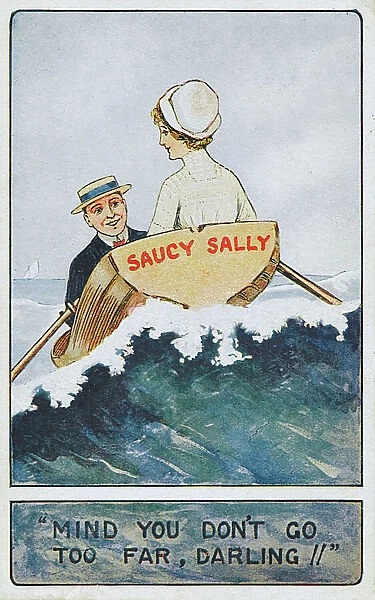 Saucy and silly seaside postcard with cheeky caption