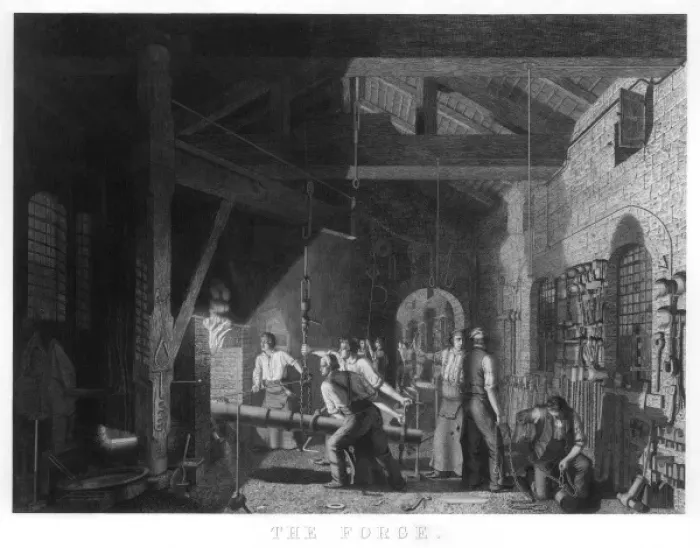 Framed Print : Scene in a Forge Print Framed Print : Scene in a Forge Print