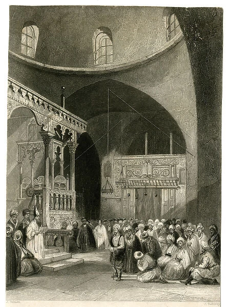 Scene in a synagogue, Jerusalem