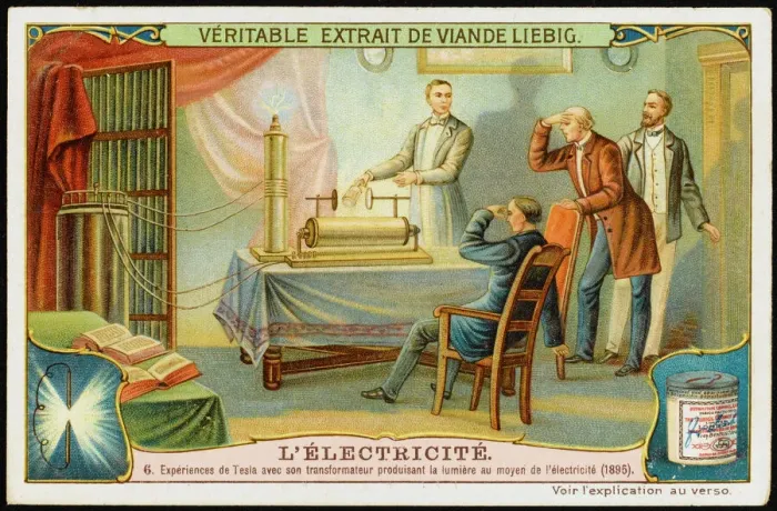 Framed Print : Science Print: Nikola Tesla with Induction Coil, 1895 Framed Print : Science Print: Nikola Tesla with Induction Coil, 1895