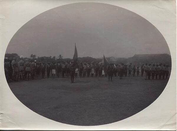 Scouts on parade, Christiansborg, Ghana, West Africa