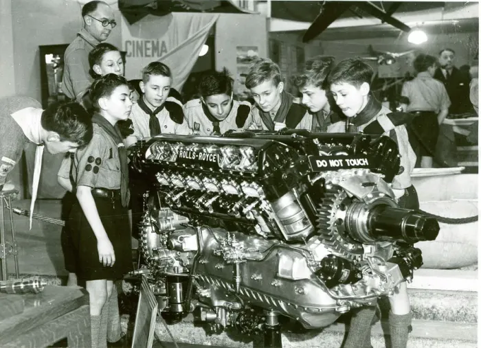 Framed Print : Scouts with a Rolls-Royce Merlin Engine Print 1940s Framed Print : Scouts with a Rolls-Royce Merlin Engine Print 1940s