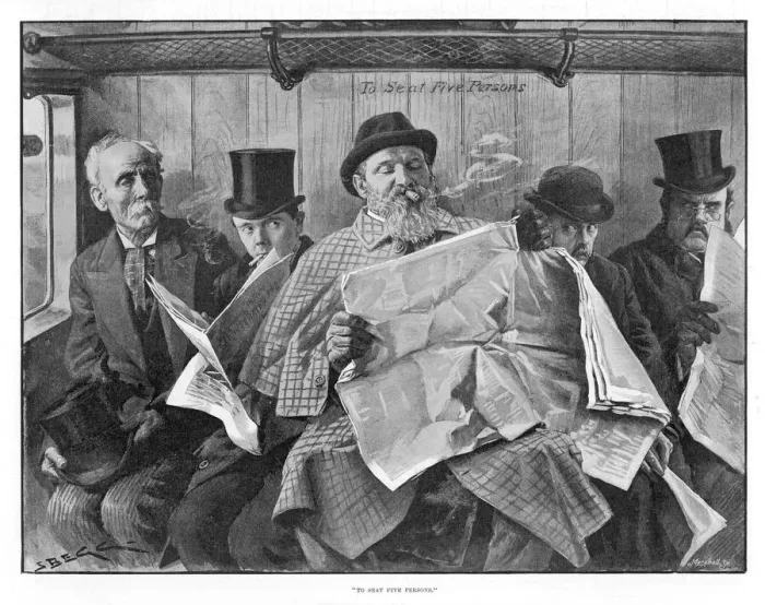 Framed Print : Train Scene Print: Overcrowded Commute Framed Print : Train Scene Print: Overcrowded Commute