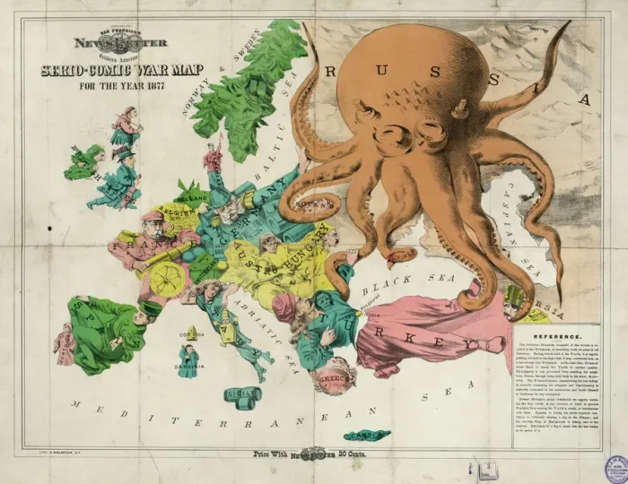 Framed Print : Serio-comic War Map for 1877 Print Framed Print : Serio-comic War Map for 1877 Print