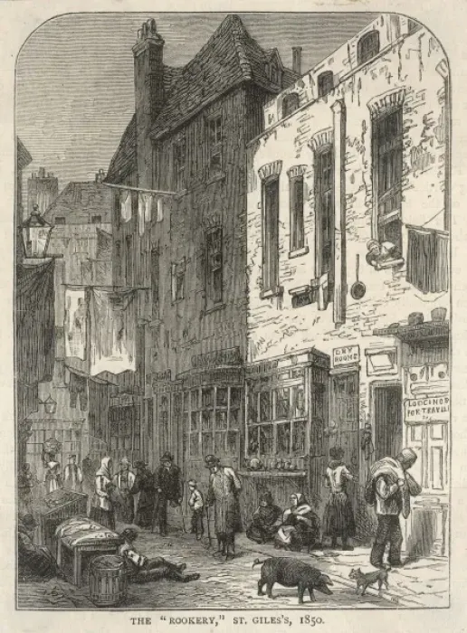 Framed Print : Seven Dials Slum Print, 1850 Framed Print : Seven Dials Slum Print, 1850