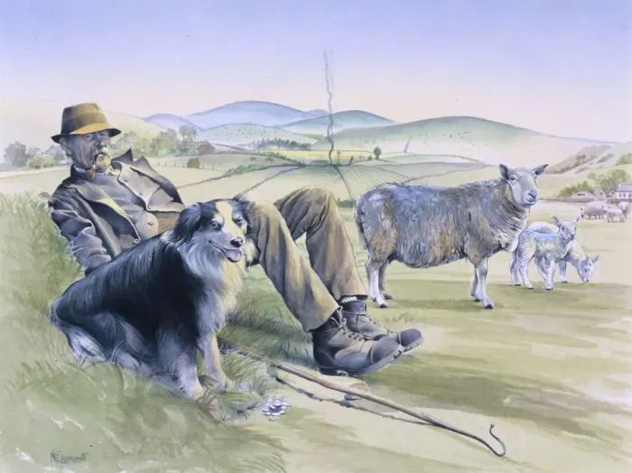 Framed Print : A Shepherd Resting Print by Malcolm Greensmith Framed Print : A Shepherd Resting Print by Malcolm Greensmith